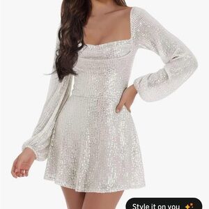 Elegant Sequin Dress Ivory